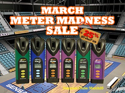 assortment of meters with basketball court background
